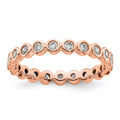 14k Rose Gold Polished Bezel-set 1/2 carat Diamond Complete Eternity Band