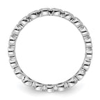 14k White Gold Polished Bezel-set 1/2 carat Diamond Complete Eternity Band