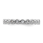 14k White Gold Polished Bezel-set 1/2 carat Diamond Complete Eternity Band