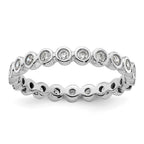 14k White Gold Polished Bezel-set 1/2 carat Diamond Complete Eternity Band