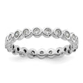 14k White Gold Polished Bezel-set 1/2 carat Diamond Complete Eternity Band