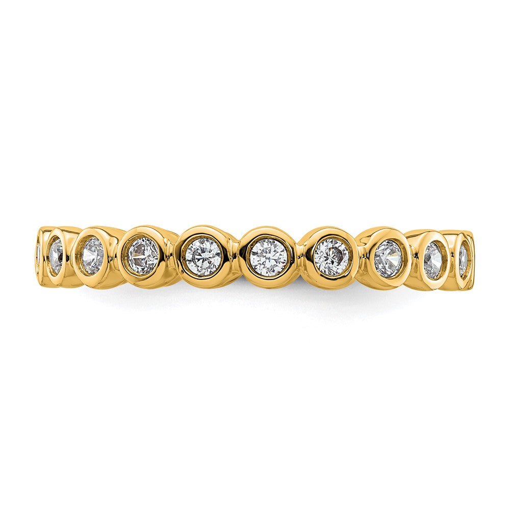 14k Polished Bezel-set 1/2 carat Diamond Complete Eternity Band