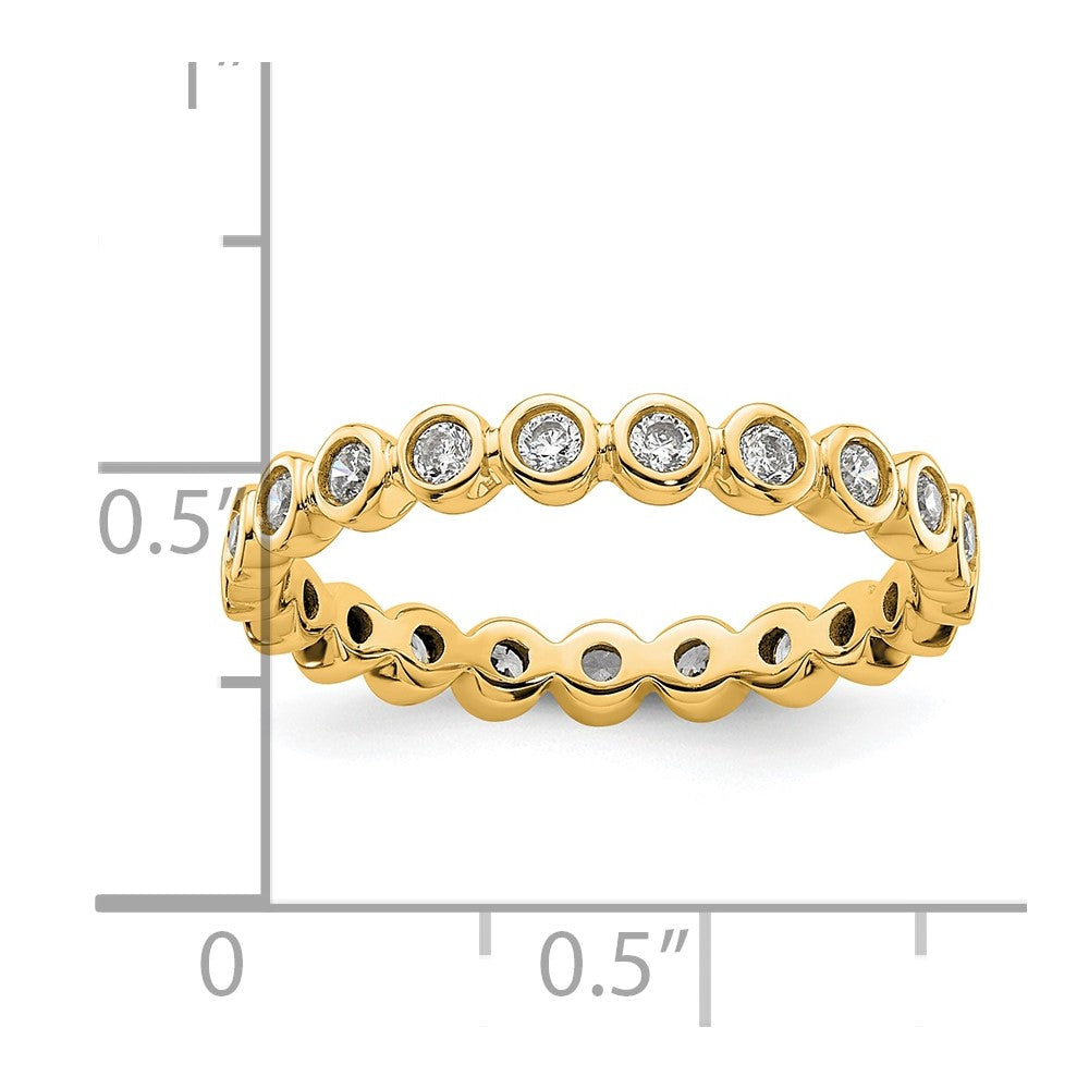 14k Polished Bezel-set 1/2 carat Diamond Complete Eternity Band