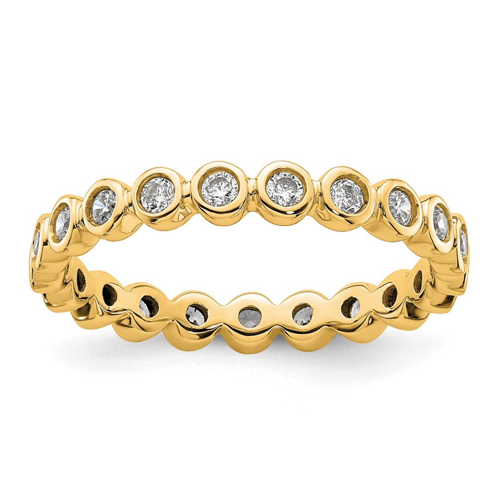 14k Polished Bezel-set 1/2 carat Diamond Complete Eternity Band