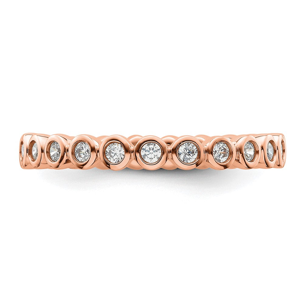 14k Rose Gold Polished Bezel-set 1/2 carat Diamond Complete Eternity Band
