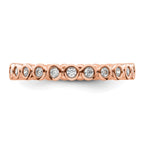 14k Rose Gold Polished Bezel-set 1/2 carat Diamond Complete Eternity Band