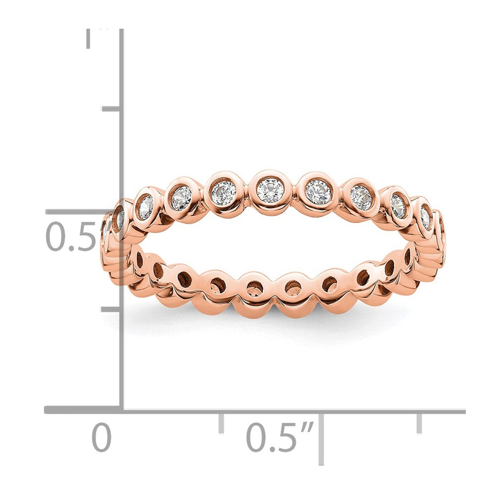 14k Rose Gold Polished Bezel-set 1/2 carat Diamond Complete Eternity Band