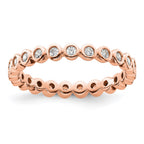 14k Rose Gold Polished Bezel-set 1/2 carat Diamond Complete Eternity Band