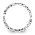 14k White Gold Polished Bezel-set 1/2 carat Diamond Complete Eternity Band