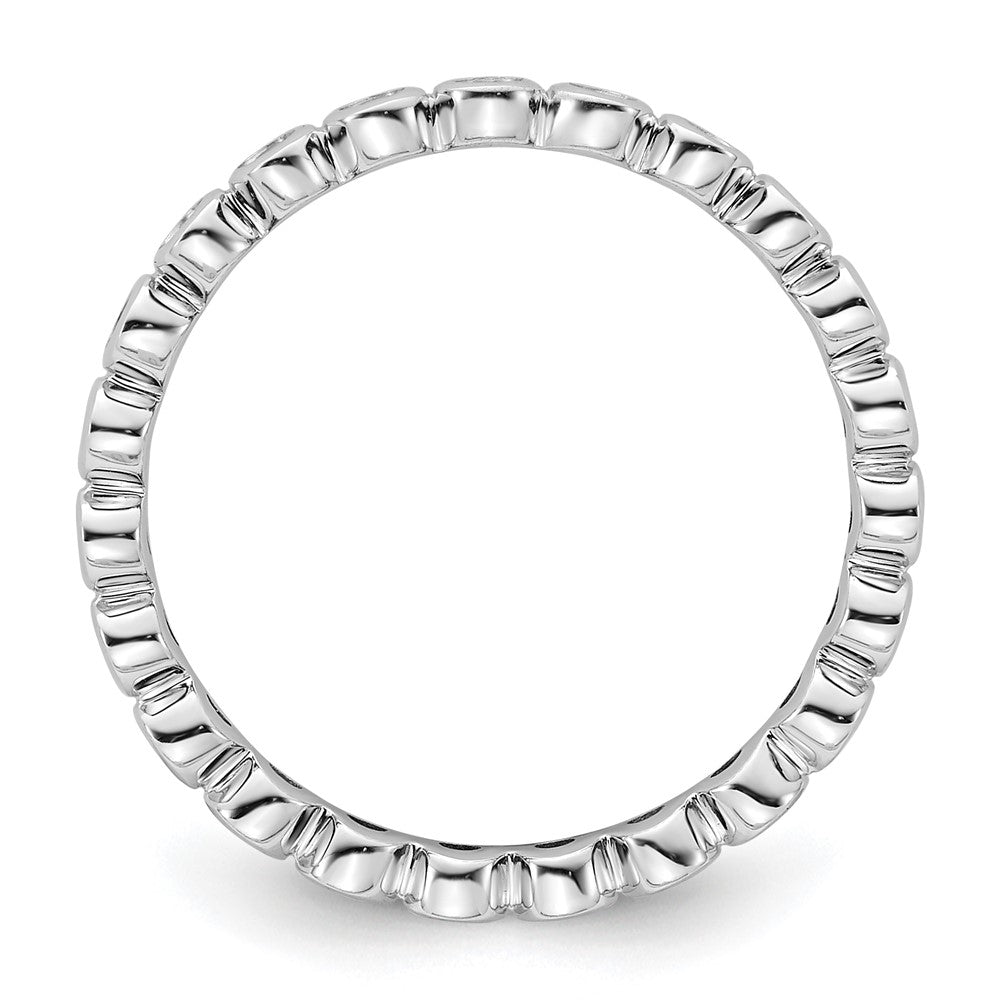 14k White Gold Polished Bezel-set 1/2 carat Diamond Complete Eternity Band