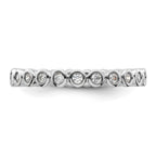 14k White Gold Polished Bezel-set 1/2 carat Diamond Complete Eternity Band