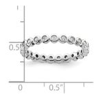 14k White Gold Polished Bezel-set 1/2 carat Diamond Complete Eternity Band