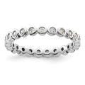 14k White Gold Polished Bezel-set 1/2 carat Diamond Complete Eternity Band