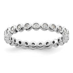 14k White Gold Polished Bezel-set 1/2 carat Diamond Complete Eternity Band