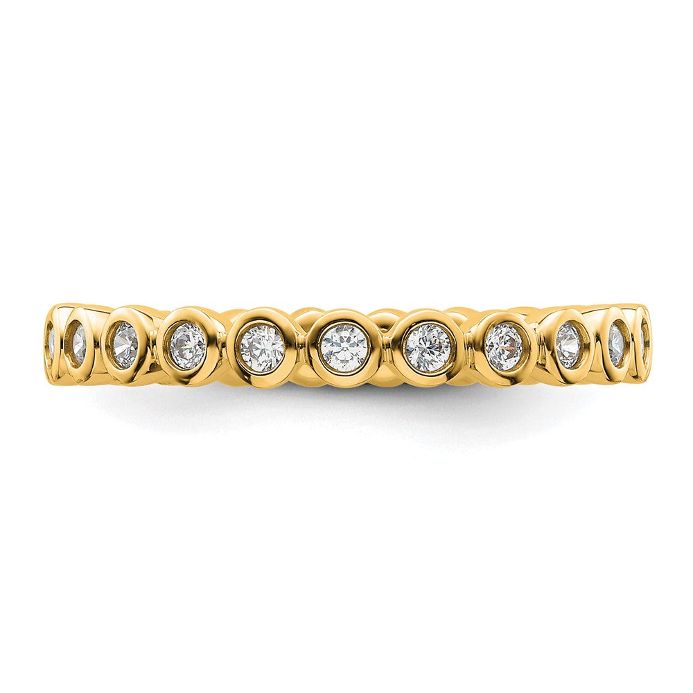 14k Polished Bezel-set 1/2 carat Diamond Complete Eternity Band