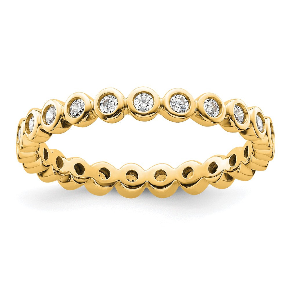 14k Polished Bezel-set 1/2 carat Diamond Complete Eternity Band