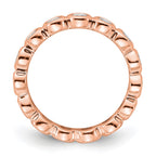 14k Rose Gold Polished Bezel-set 1 carat Diamond Complete Eternity Band