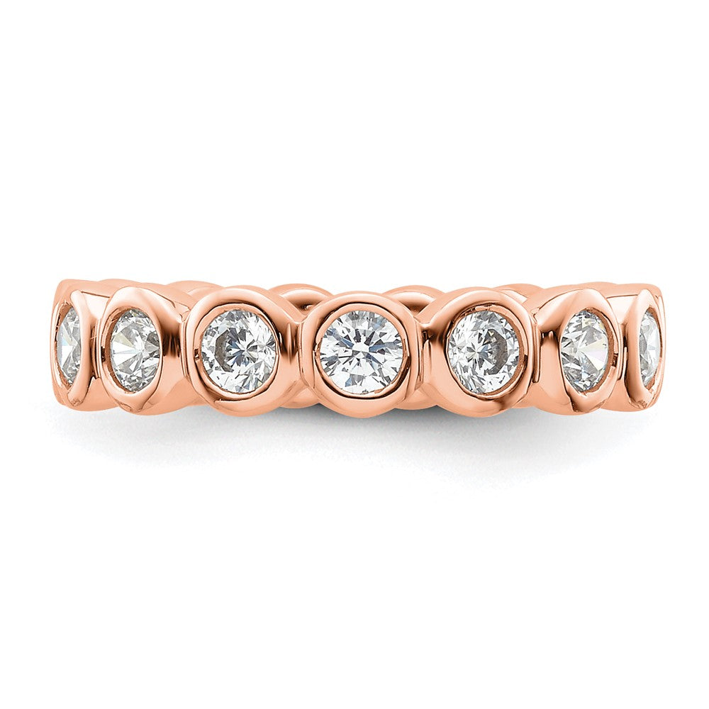 14k Rose Gold Polished Bezel-set 1 carat Diamond Complete Eternity Band