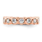 14k Rose Gold Polished Bezel-set 1 carat Diamond Complete Eternity Band