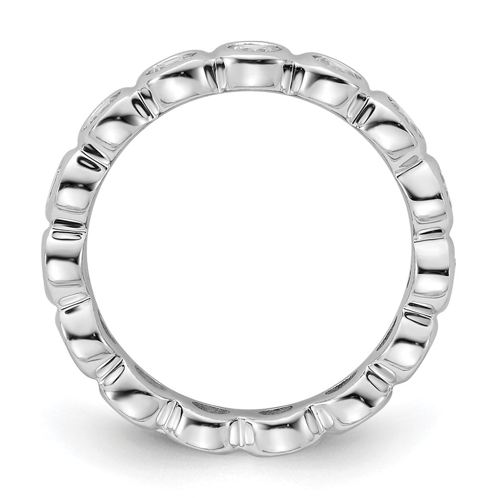 14k White Gold Polished Bezel-set 1 carat Diamond Complete Eternity Band