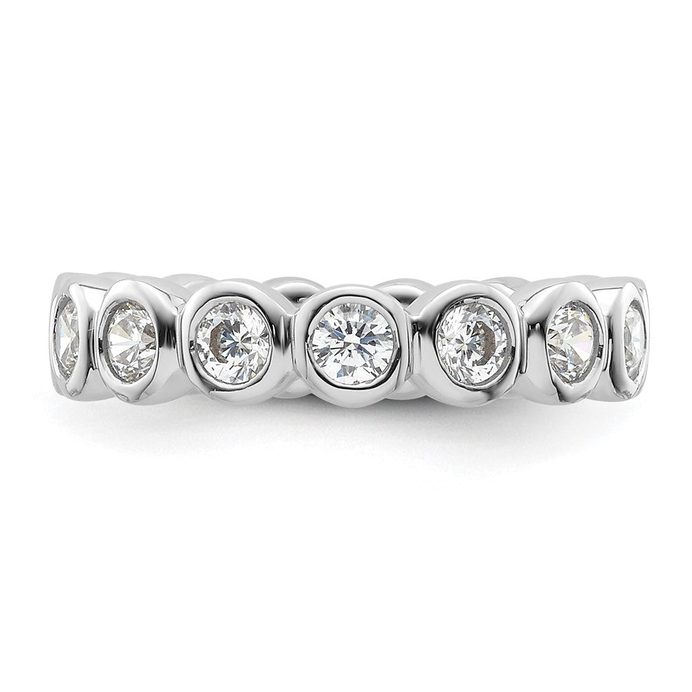 14k White Gold Polished Bezel-set 1 carat Diamond Complete Eternity Band