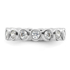 14k White Gold Polished Bezel-set 1 carat Diamond Complete Eternity Band