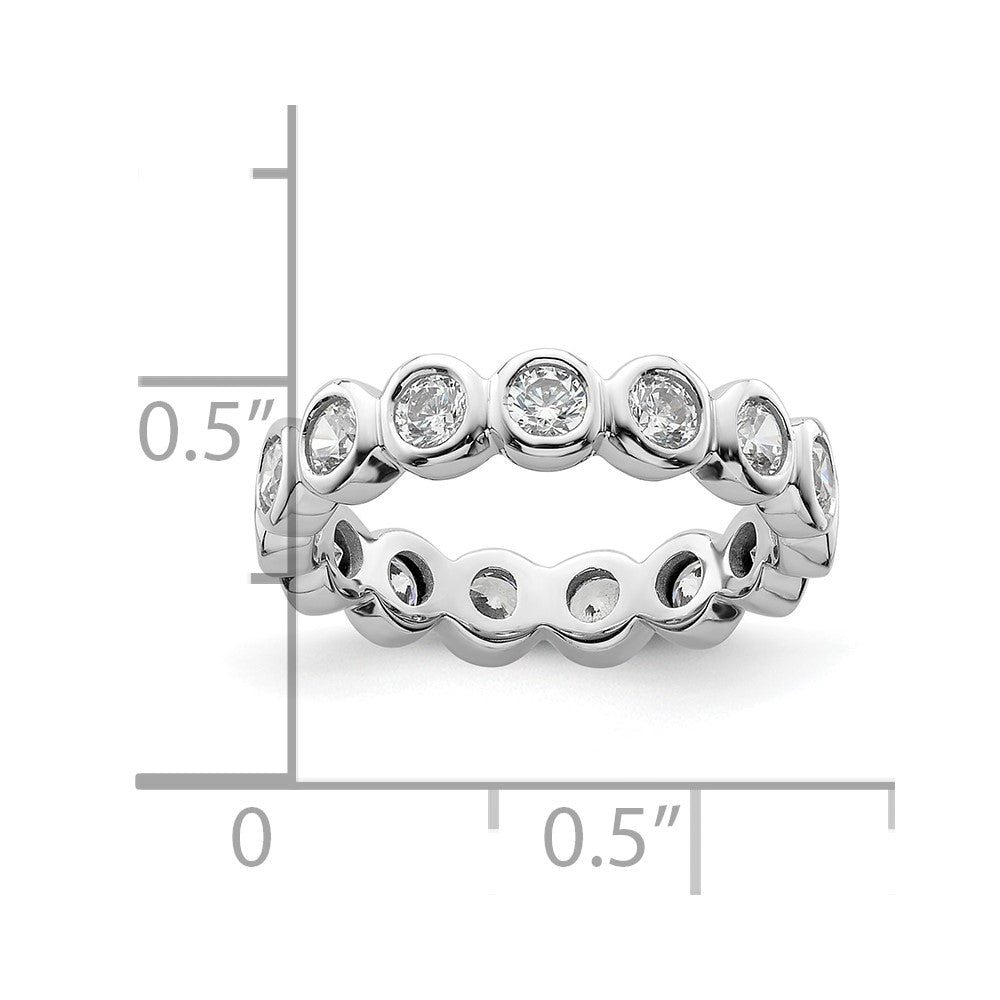 14k White Gold Polished Bezel-set 1 carat Diamond Complete Eternity Band