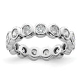 14k White Gold Polished Bezel-set 1 carat Diamond Complete Eternity Band