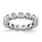 14k White Gold Polished Bezel-set 1 carat Diamond Complete Eternity Band