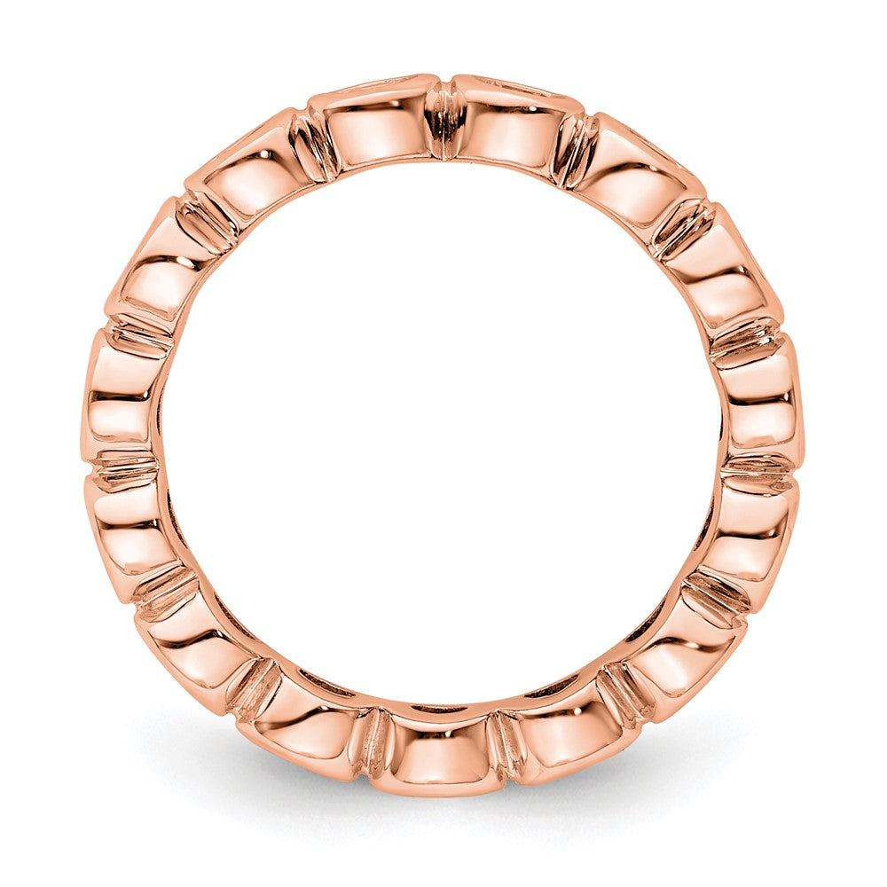 14k Rose Gold Polished Bezel-set 1 carat Diamond Complete Eternity Band