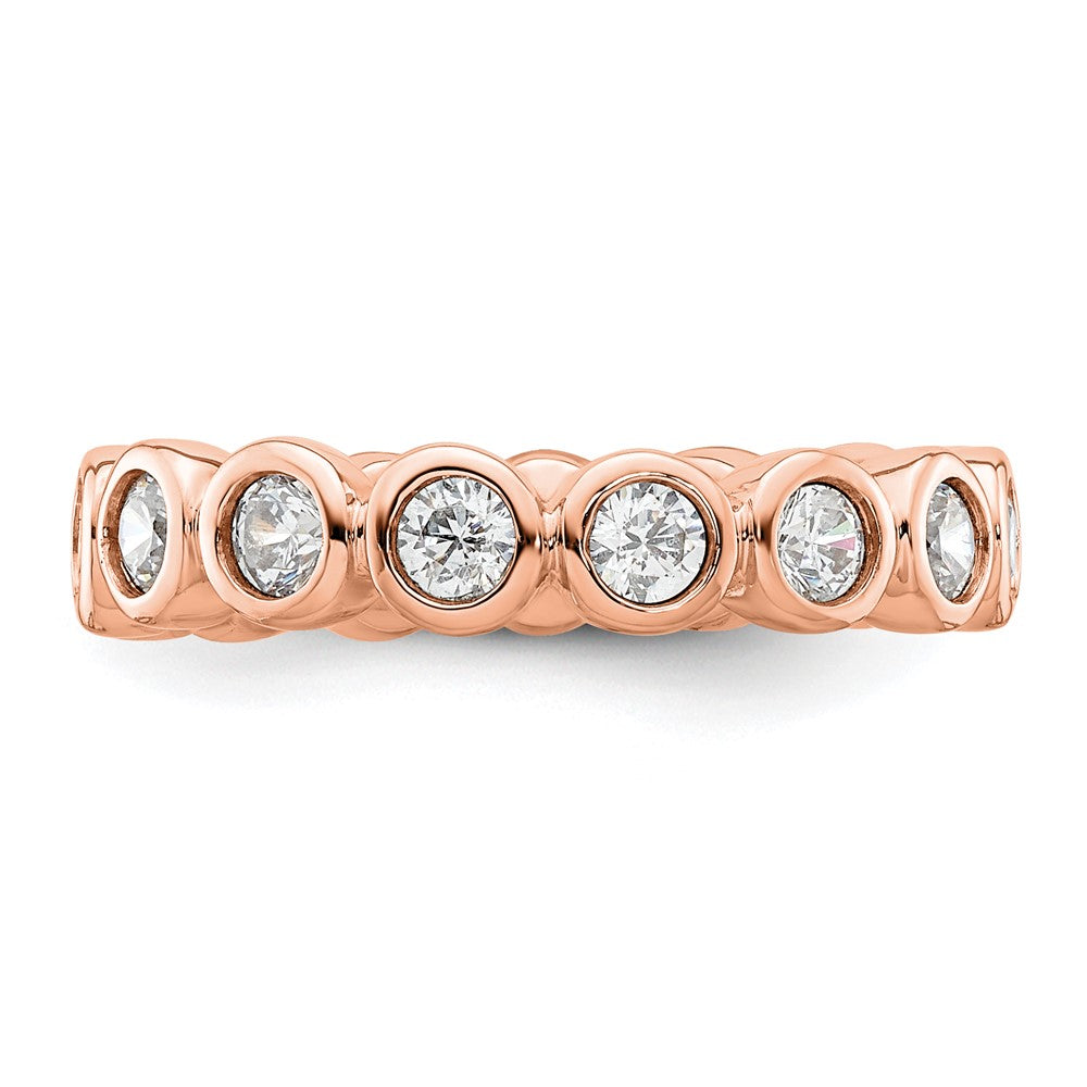 14k Rose Gold Polished Bezel-set 1 carat Diamond Complete Eternity Band