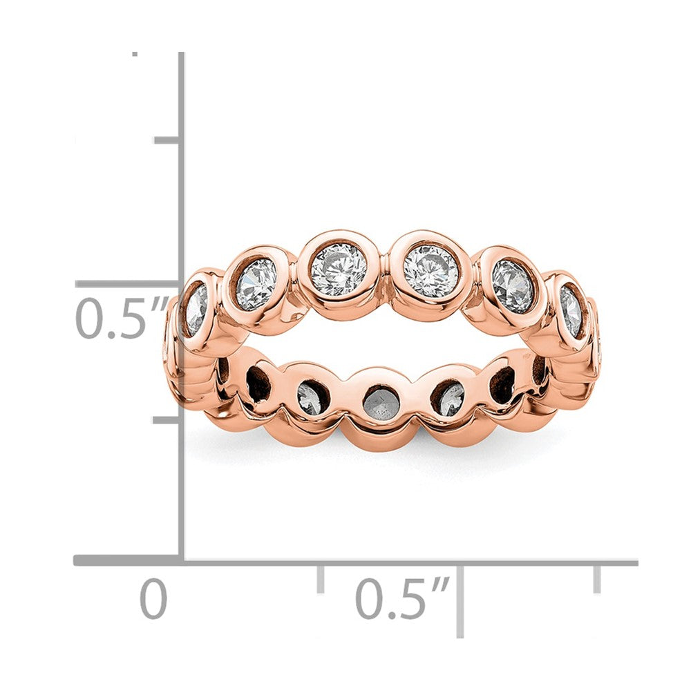 14k Rose Gold Polished Bezel-set 1 carat Diamond Complete Eternity Band