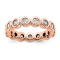 14k Rose Gold Polished Bezel-set 1 carat Diamond Complete Eternity Band