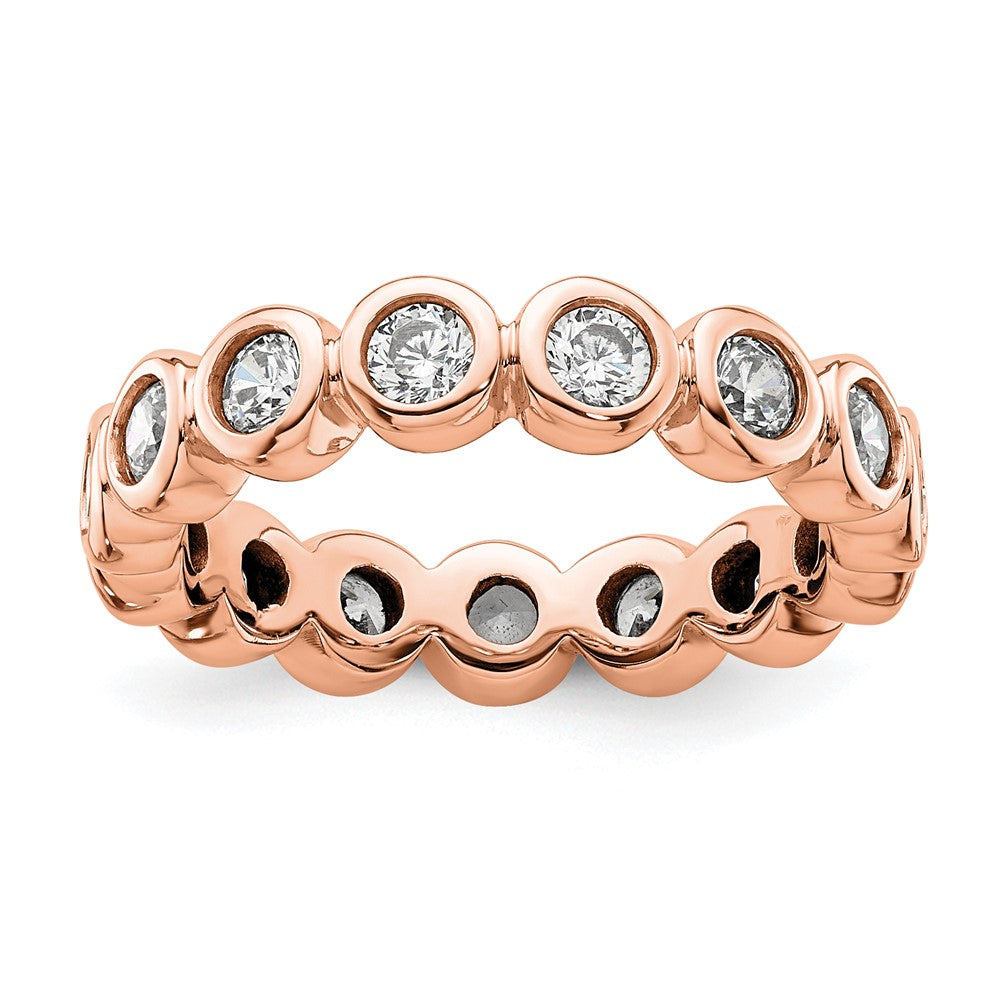 14k Rose Gold Polished Bezel-set 1 carat Diamond Complete Eternity Band