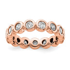 14k Rose Gold Polished Bezel-set 1 carat Diamond Complete Eternity Band