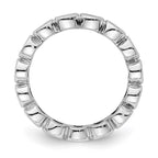 14k White Gold Polished Bezel-set 1 carat Diamond Complete Eternity Band