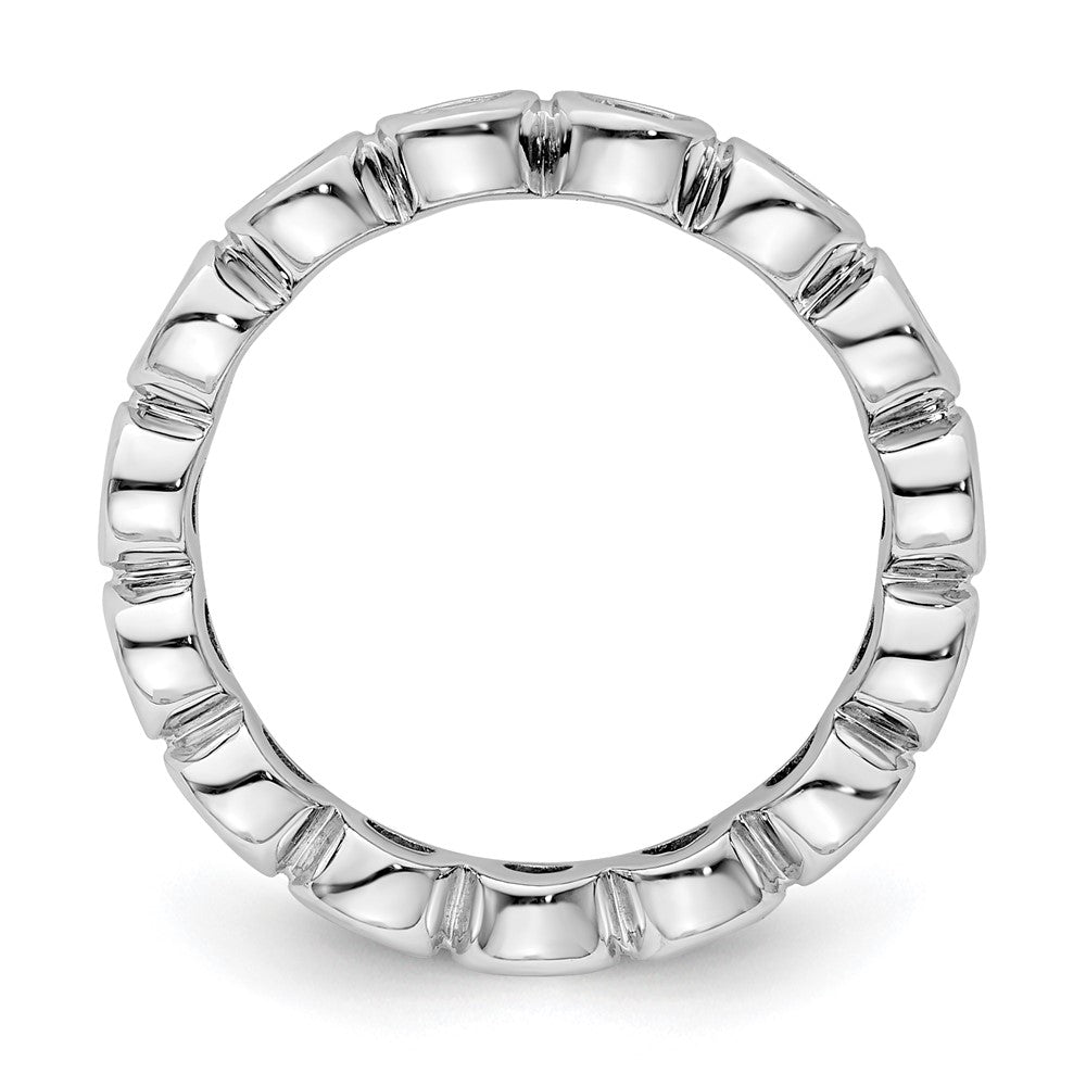 14k White Gold Polished Bezel-set 1 carat Diamond Complete Eternity Band