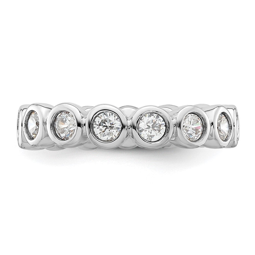 14k White Gold Polished Bezel-set 1 carat Diamond Complete Eternity Band