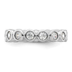 14k White Gold Polished Bezel-set 1 carat Diamond Complete Eternity Band