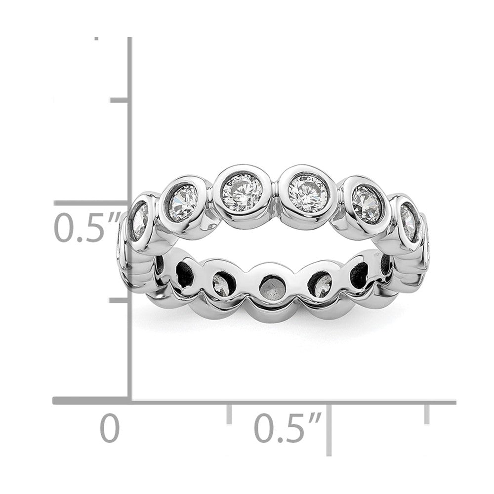 14k White Gold Polished Bezel-set 1 carat Diamond Complete Eternity Band