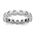 14k White Gold Polished Bezel-set 1 carat Diamond Complete Eternity Band
