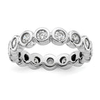 14k White Gold Polished Bezel-set 1 carat Diamond Complete Eternity Band