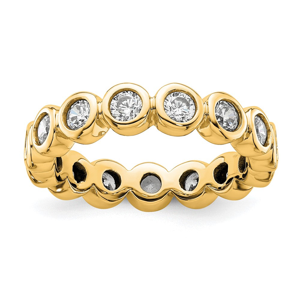 14k Polished Bezel-set 1 carat Diamond Complete Eternity Band