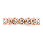 14k Rose Gold Polished Bezel-set 1 carat Diamond Complete Eternity Band