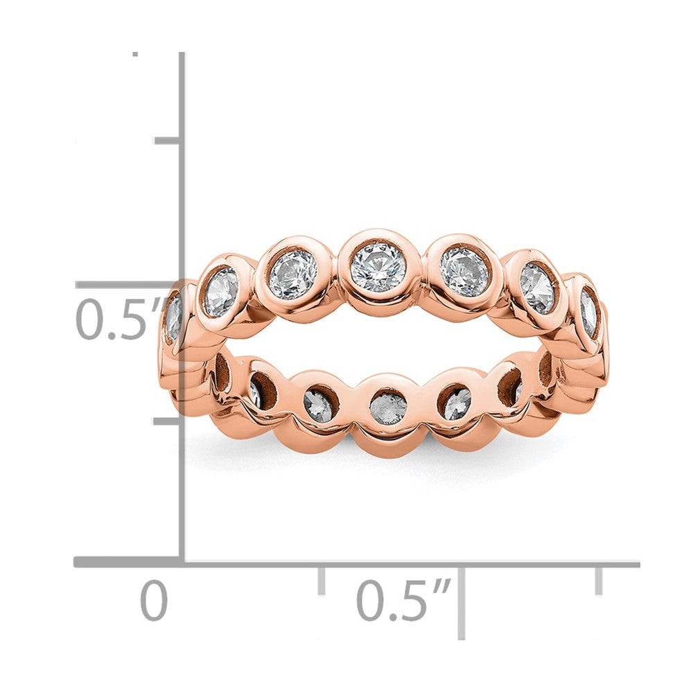 14k Rose Gold Polished Bezel-set 1 carat Diamond Complete Eternity Band