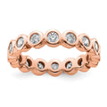 14k Rose Gold Polished Bezel-set 1 carat Diamond Complete Eternity Band