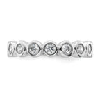 14k White Gold Polished Bezel-set 1 carat Diamond Complete Eternity Band
