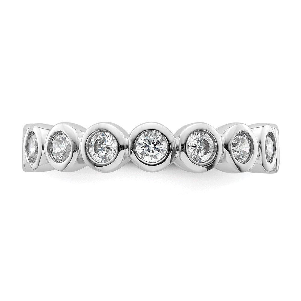 14k White Gold Polished Bezel-set 1 carat Diamond Complete Eternity Band