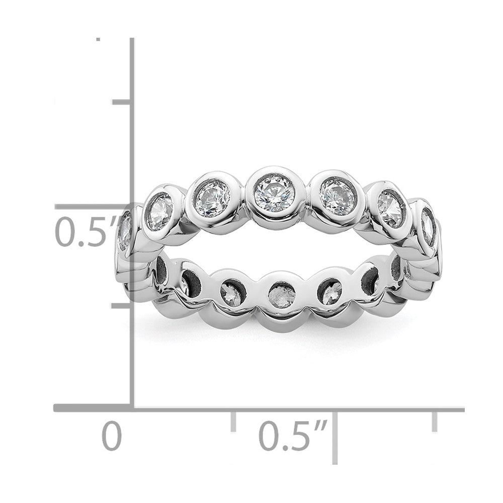 14k White Gold Polished Bezel-set 1 carat Diamond Complete Eternity Band
