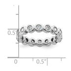 14k White Gold Polished Bezel-set 1 carat Diamond Complete Eternity Band